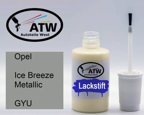 Opel, Ice Breeze Metallic, GYU: 20ml Lackstift, von ATW Autoteile West.